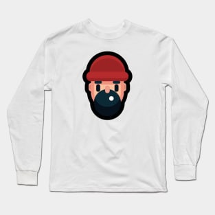 Bearded Man With A Hat Long Sleeve T-Shirt